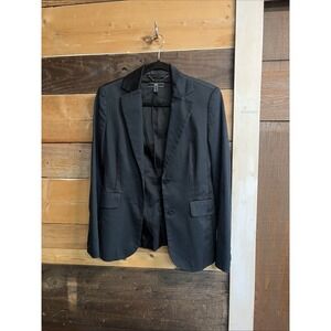 Black MNG (Mango) Blazer 2 Button Jacket Size 4